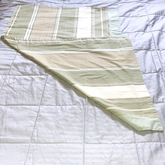 TOMMY BAHAMA Green Tan Serenity Cotton Striped King Pillow Sham 40 x 24 inches - Picture 3 of 10